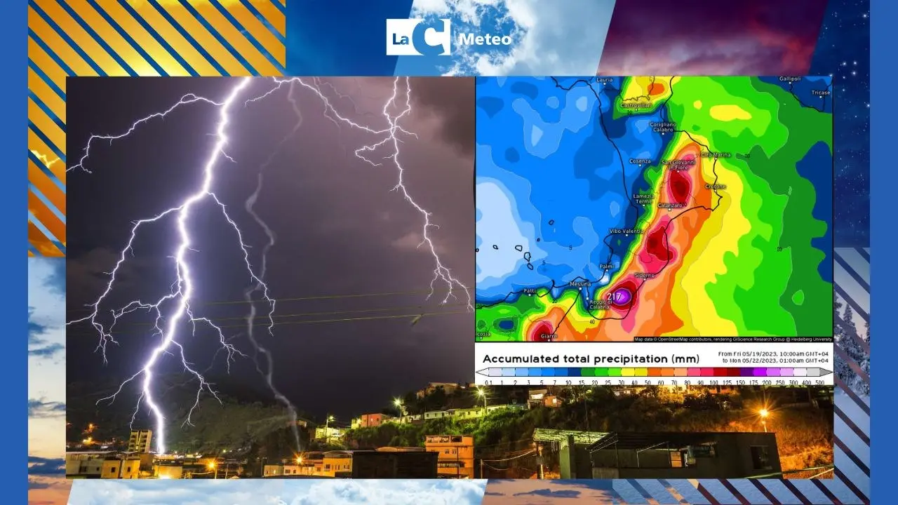 Un sabato nell’occhio del ciclone: nubifragi sulla costa jonica, venti a 100 kmh su quella tirrenica. I dettagli