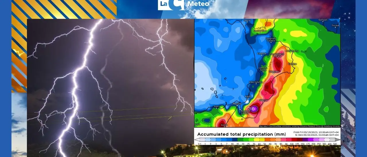 Un sabato nell’occhio del ciclone: nubifragi sulla costa jonica, venti a 100 kmh su quella tirrenica. I dettagli