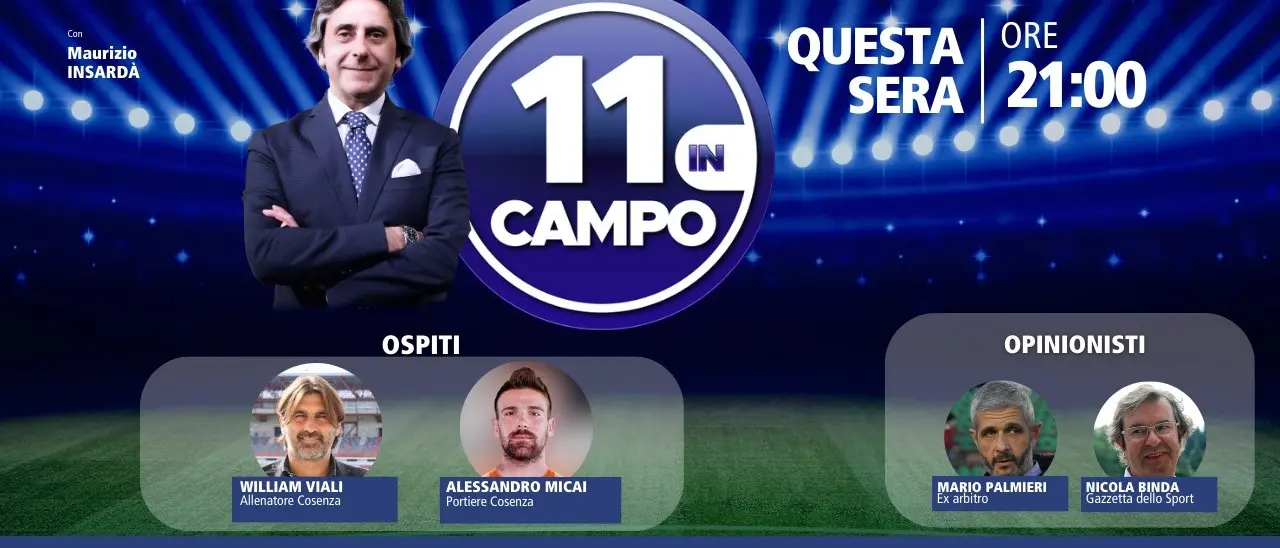 L’urlo salvezza del Cosenza su LaC Tv: l’allenatore William Viali e il portiere Alessandro Micai ospiti di 11 in campo