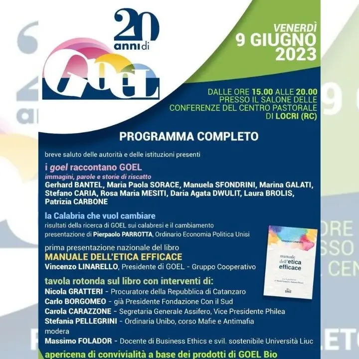 I 20 anni di Goel, anche Gratteri a Locri per celebrare l’anniversario del gruppo di imprese che si oppone alla mafia