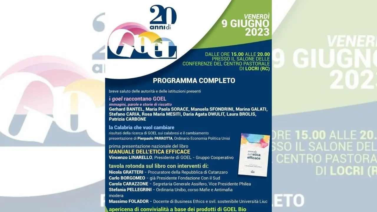 I 20 anni di Goel, anche Gratteri a Locri per celebrare l’anniversario del gruppo di imprese che si oppone alla mafia