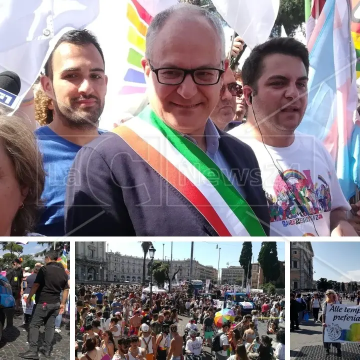 L’onda arcobaleno colora Roma, 40mila persone hanno partecipato al Pride delle polemiche: le foto della parata