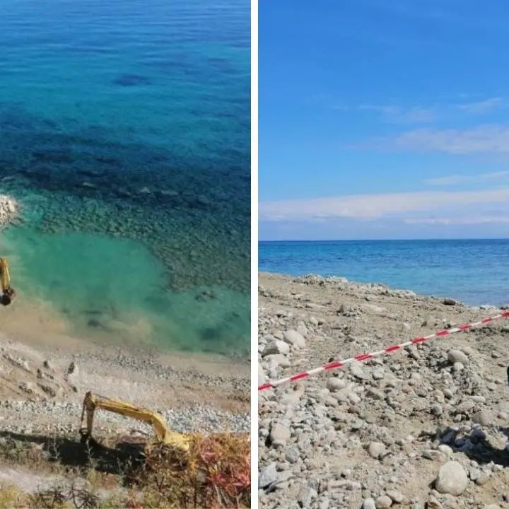 Costa degli Dei, ruspe al lavoro senza autorizzazione sulla spiaggia di Parghelia: sigilli all’area