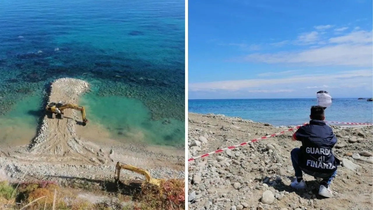 Costa degli Dei, ruspe al lavoro senza autorizzazione sulla spiaggia di Parghelia: sigilli all’area