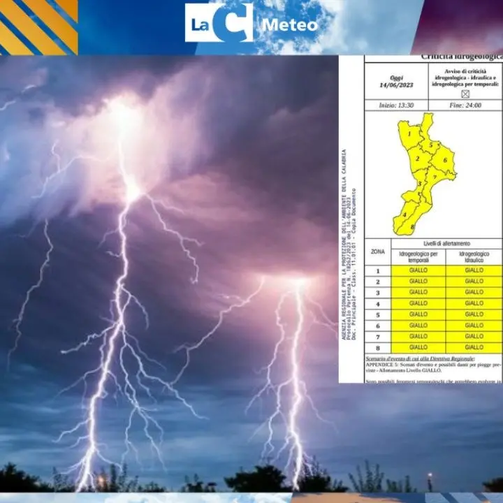 Temporali e nubifragi, in Calabria diramata l’allerta arancione: ecco dove