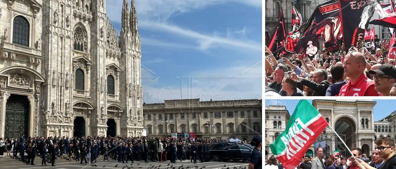 Funerali Berlusconi: applausi, cori e tanta commozione per l’ultimo saluto di Piazza del Duomo