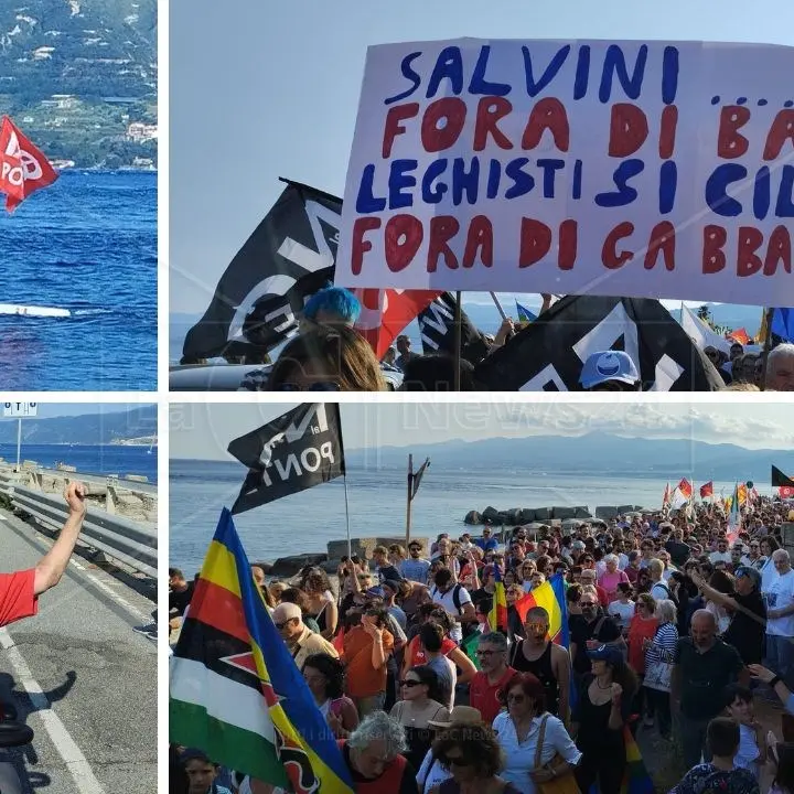 Ponte sullo Stretto, il popolo del No a Messina: in 3mila da Sicilia e Calabria “sotto” al pilone che non c’è