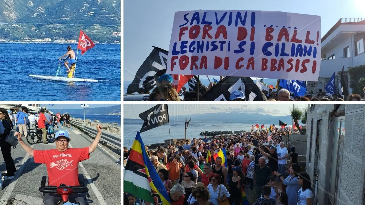 Ponte sullo Stretto, il popolo del No a Messina: in 3mila da Sicilia e Calabria “sotto” al pilone che non c’è