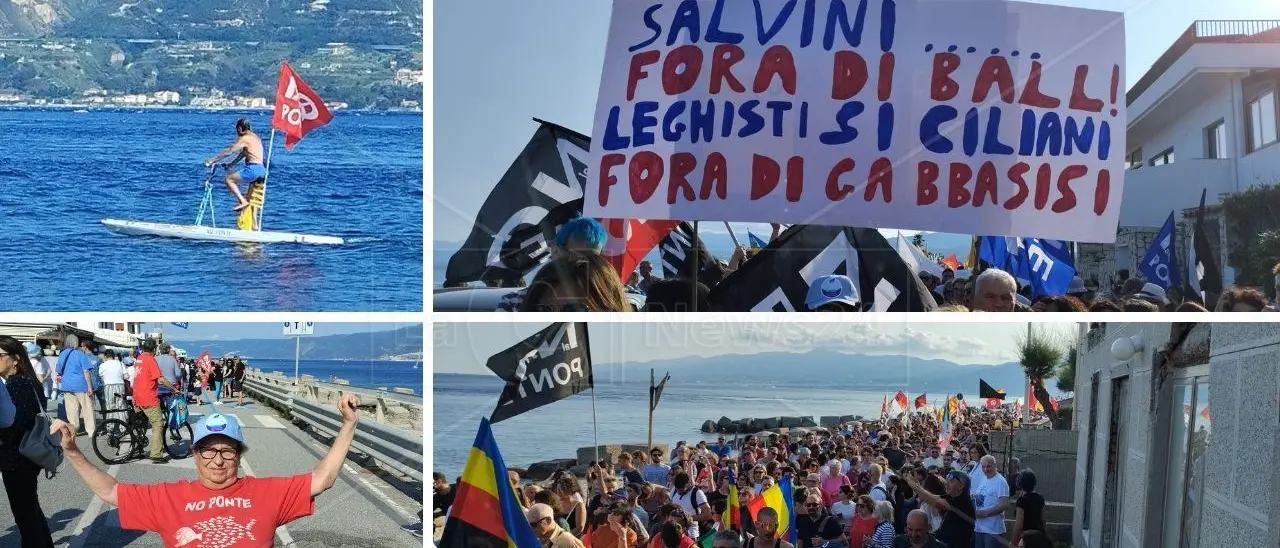 Ponte sullo Stretto, il popolo del No a Messina: in 3mila da Sicilia e Calabria “sotto” al pilone che non c’è