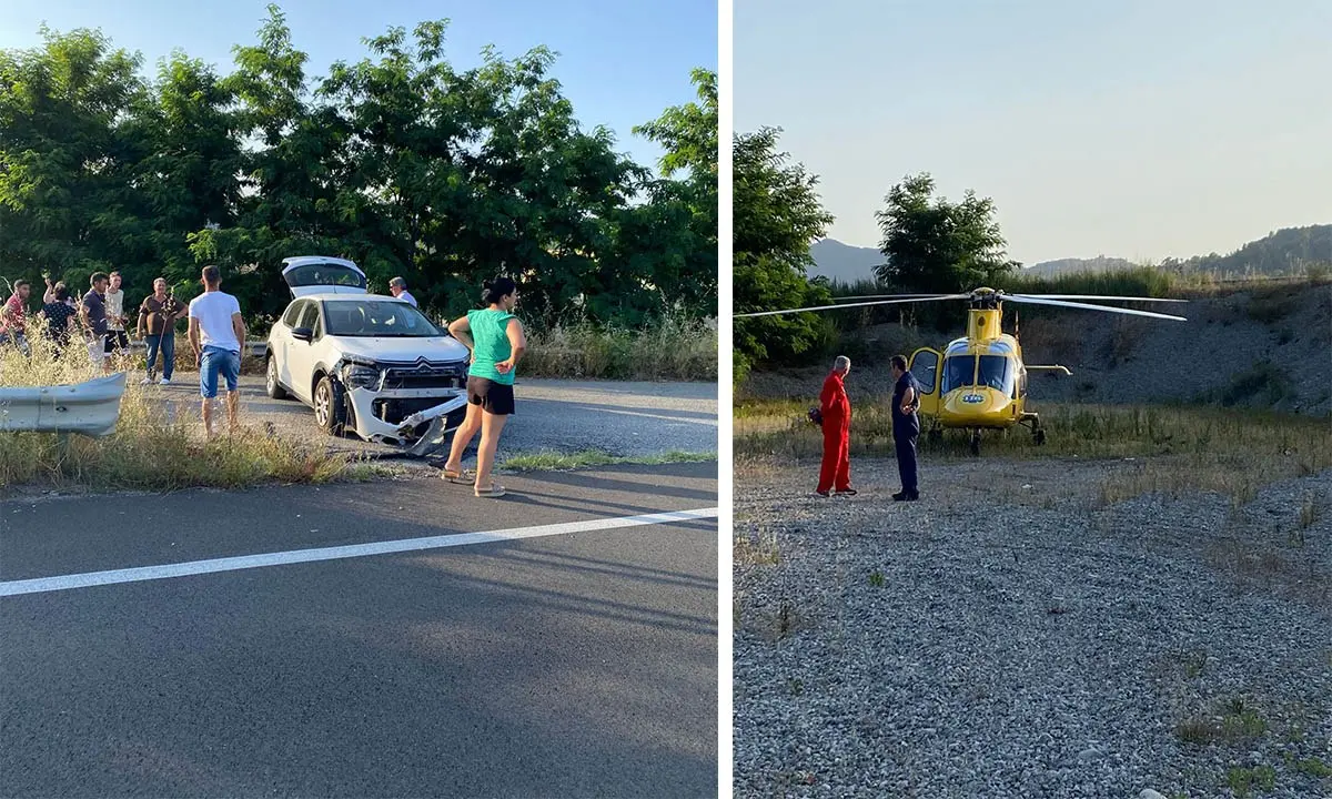 Scontro tra auto sulla SS 107 all’altezza di Santa Severina. Mezzi di soccorso sul posto