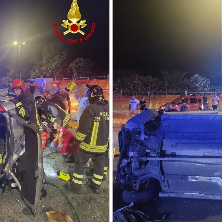 Incidente a Crotone, perde il controllo dell’auto e si ribalta: ferito conducente
