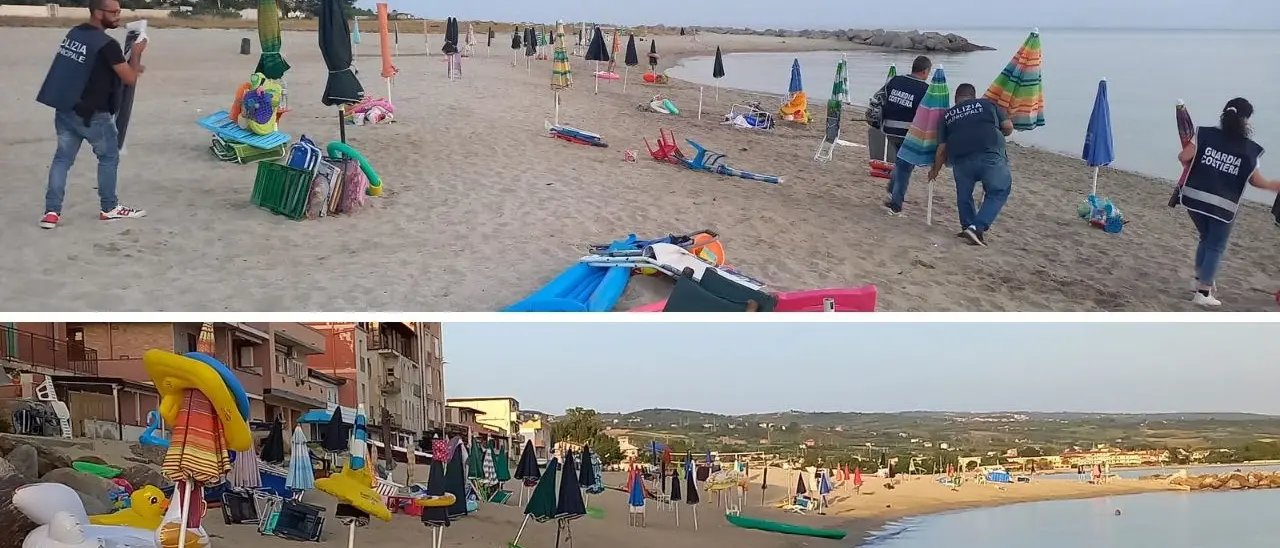 Spiaggia liberata a Vibo Marina, sequestrati 255 ombrelloni e 130 sdraio