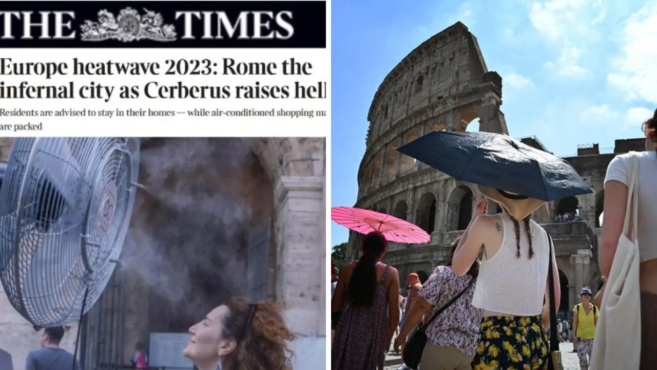 Caldo record, la stampa internazionale mette in prima pagina l’Italia. Per il Times Roma è “the Infernal city”