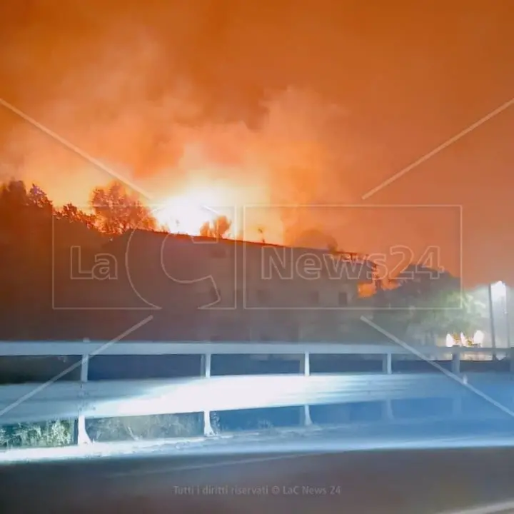 Incendio nel Reggino, decine di famiglie sfollate nel cuore della notte a Capo d’Armi