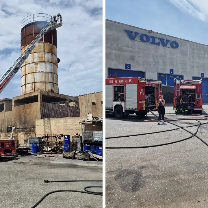 Incendio a Campo Calabro, le fiamme si propagano dalle sterpaglie ad un’officina: vigili del fuoco in azione
