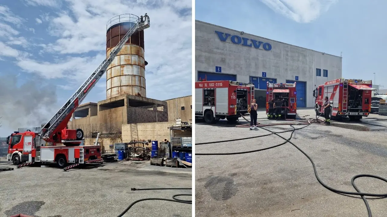 Incendio a Campo Calabro, le fiamme si propagano dalle sterpaglie ad un’officina: vigili del fuoco in azione