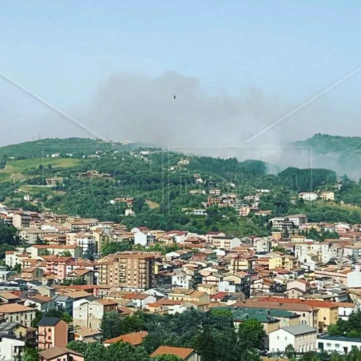 Emergenza incendi ad Acri, le fiamme danneggiano la linea telefonica: disagi per i cittadini