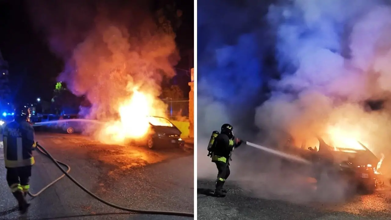 Lamezia Terme, auto in fiamme nella notte: accertamenti in corso sull‘origine dell’incendio