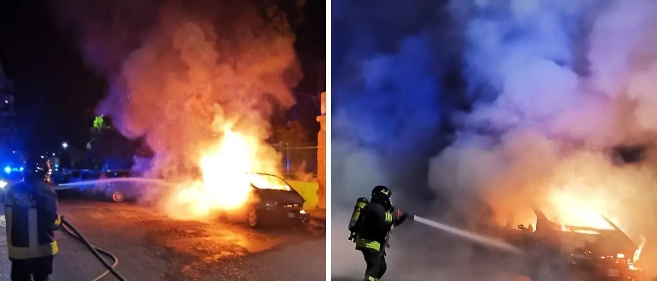 Lamezia Terme, auto in fiamme nella notte: accertamenti in corso sull‘origine dell’incendio
