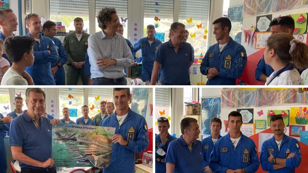 I piloti delle Frecce tricolore incontrano i piccoli pazienti dell’ospedale di Reggio Calabria