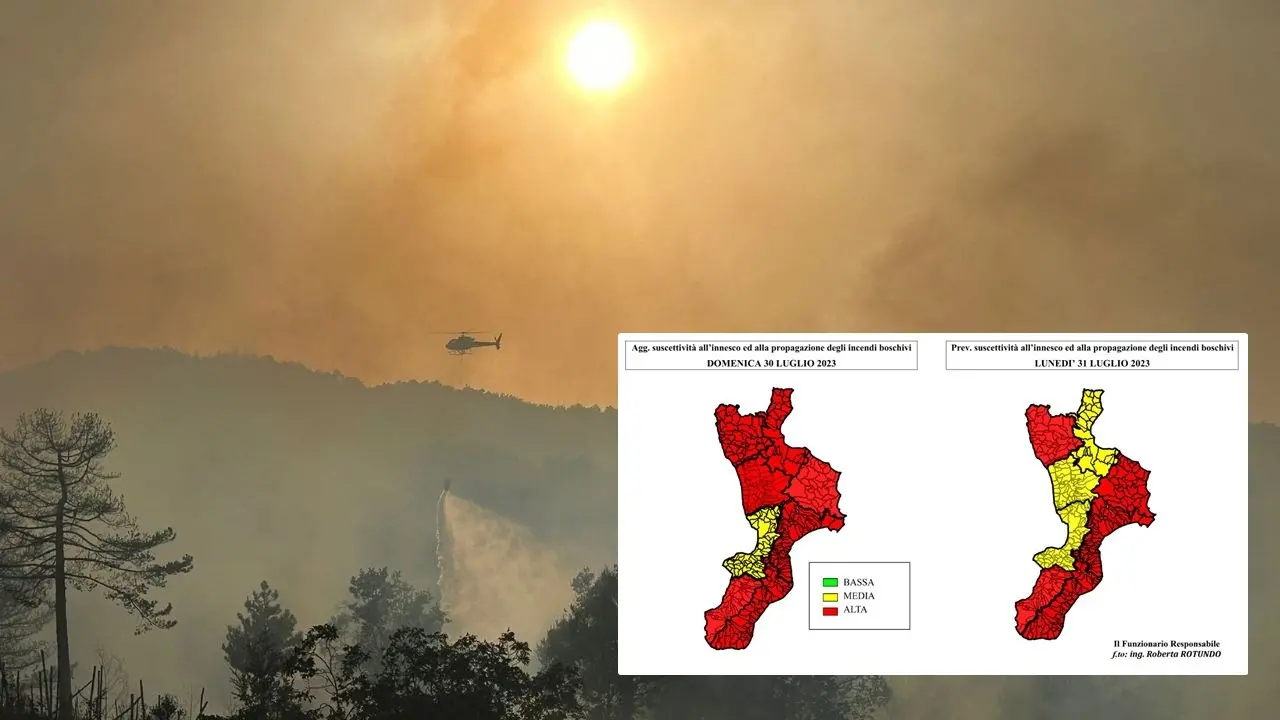 Incendi, Calabria ancora a rischio: è allerta rossa su quasi tutta la regione