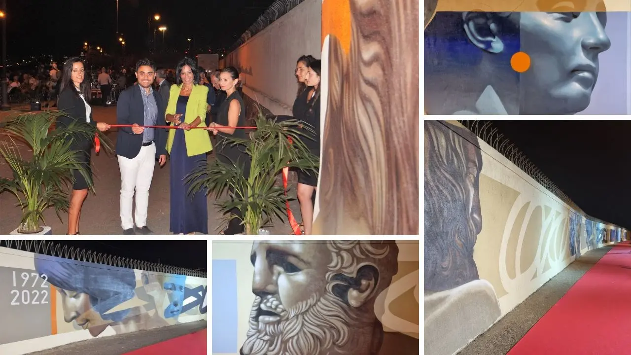 Reggio Calabria, inaugurato un murales dedicato ai Bronzi di Riace. Princi: «Orgogliosa dell’opera»