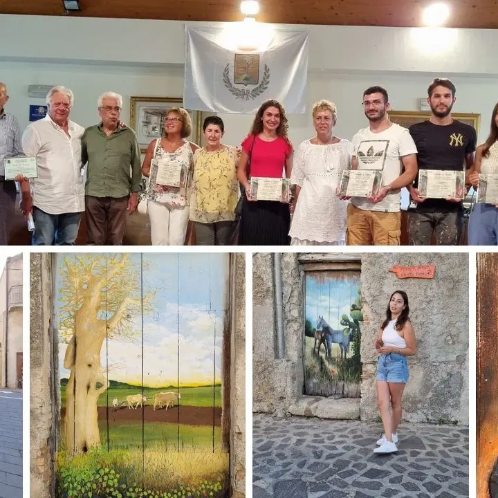 Opere d’arte sui portoni di case disabitate, a Zungri successo per il progetto che punta a riqualificare il centro storico