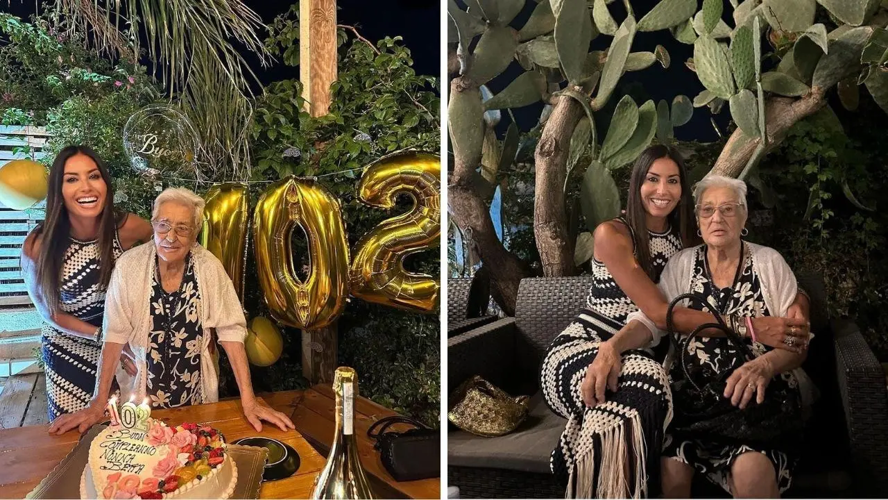 Elisabetta Gregoraci in Calabria per i 102 anni della nonna: la festa di compleanno nella sua Soverato