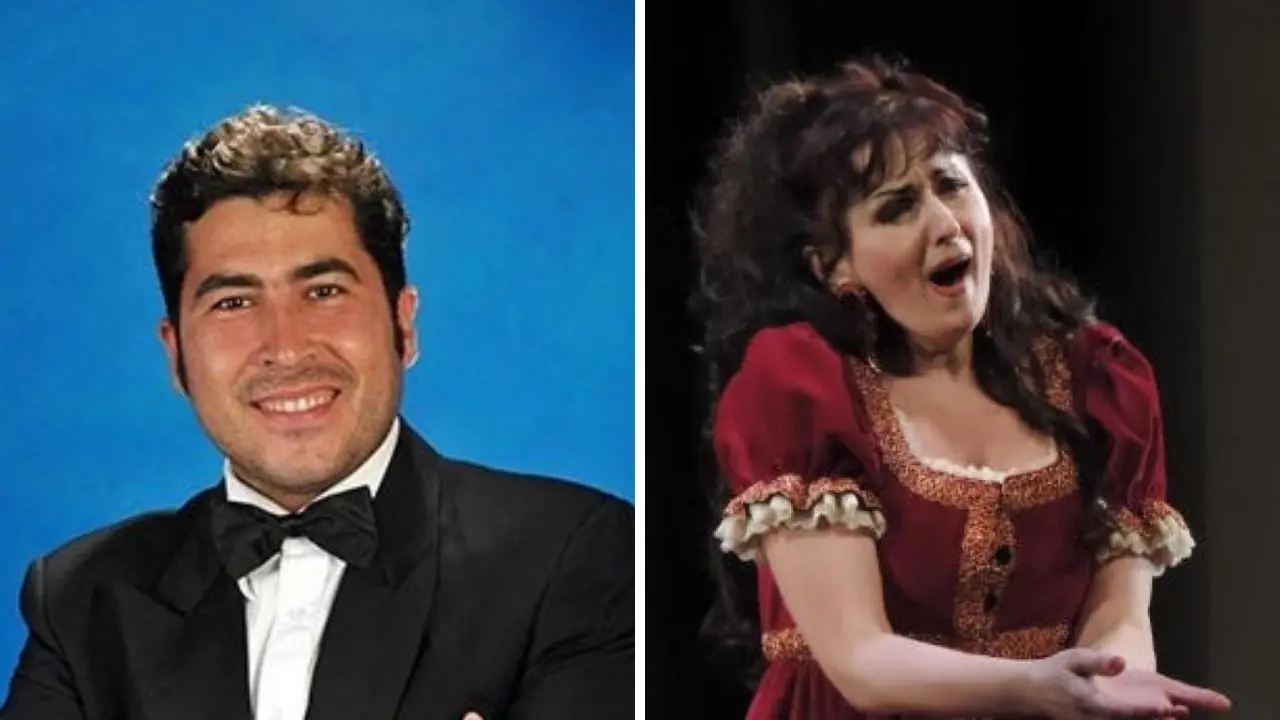 Il soprano Olivera Mercurio e il tenore Giovanni Di Mare sul palco del Teatro comunale di Soverato