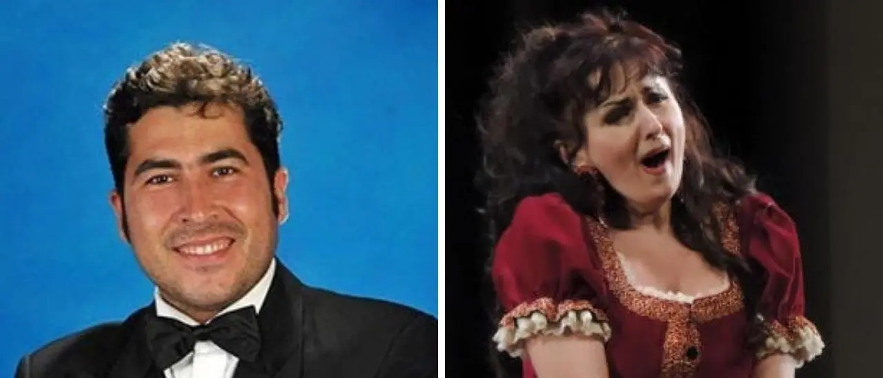 Il soprano Olivera Mercurio e il tenore Giovanni Di Mare sul palco del Teatro comunale di Soverato