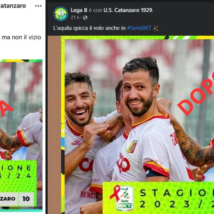 Il lupo? No, «l’aquila perde il pelo ma non il vizio»: la frecciata al Cosenza della Lega B che poi modifica il post