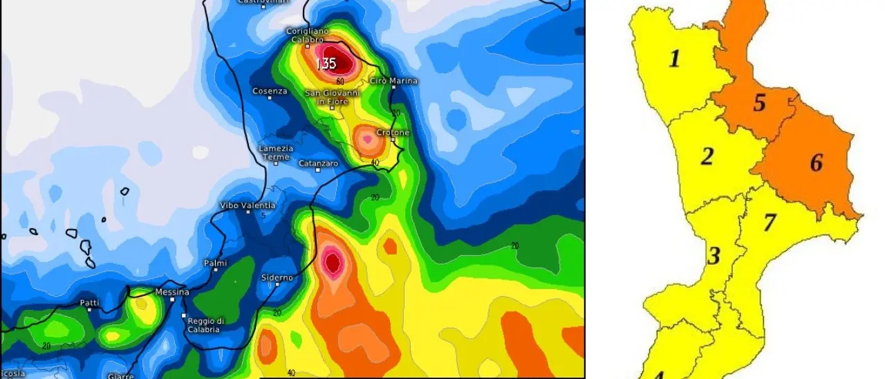 Arriva il ciclone Daniel: porterà temporali e forte vento, allerta arancione su parte della Calabria