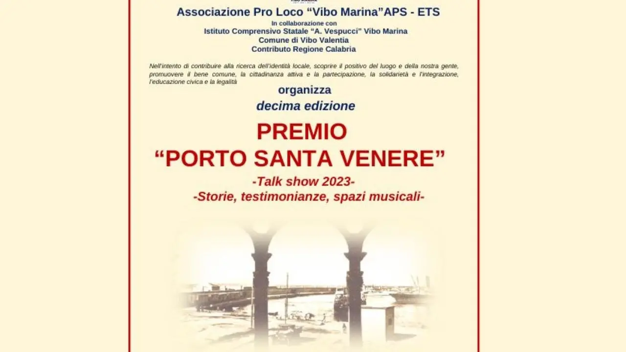 Vibo Marina, tutto pronto per la decima edizione del Premio Porto Santa Venere