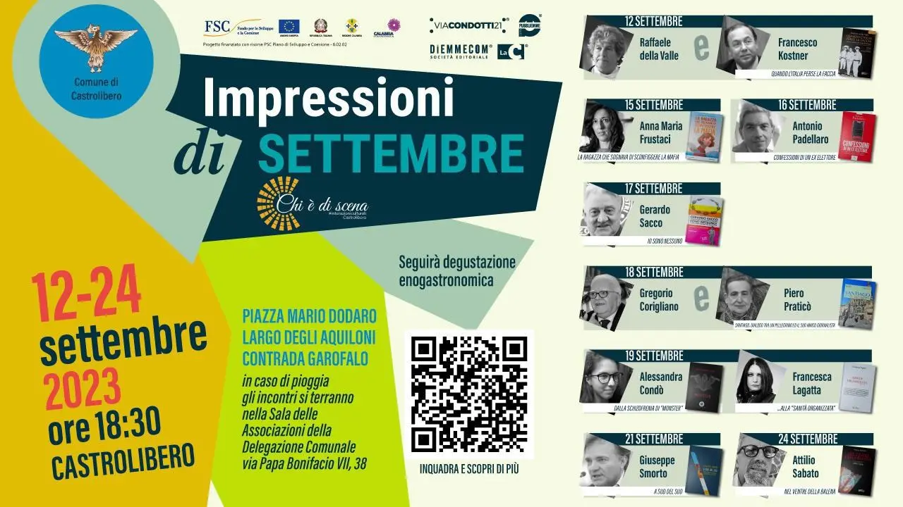 Castrolibero, domani la prima tappa della rassegna culturale “Impressioni di settembre”