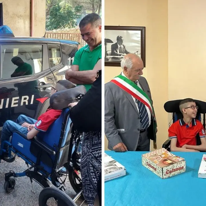 Un giorno da carabiniere, a San Roberto si realizza il sogno del piccolo Anes