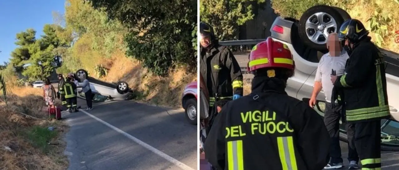 Incidente stradale a Soveria Simeri, auto si ribalta: ferito un 77enne