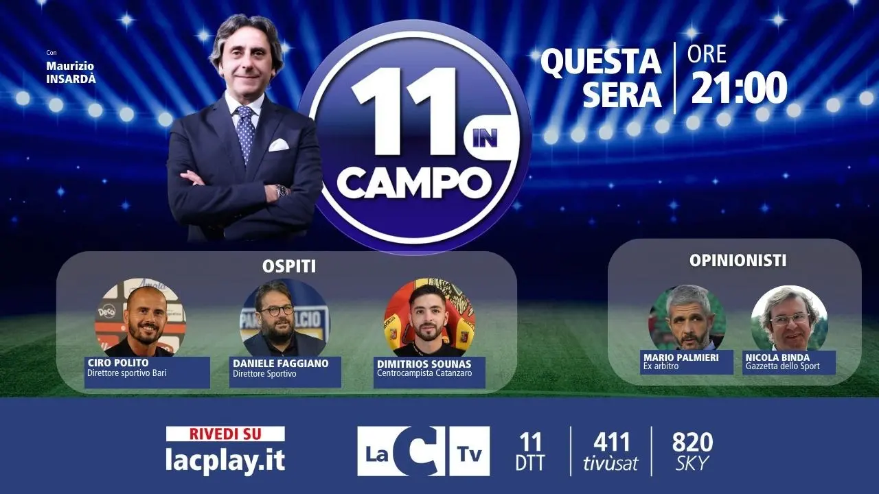 Dimitrios Sounas ospite di 11 in campo, appuntamento con il programma calcistico di LaC alle 21