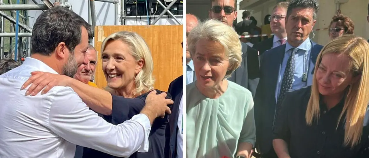Meloni e Von der Leyen a Lampedusa, Salvini e Le Pen a Pontida: il week end delle passerelle
