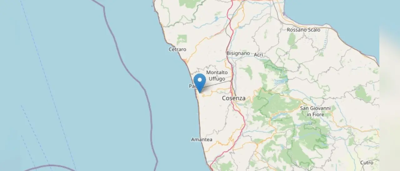 Terremoto nel Cosentino, scossa di magnitudo 2.9 con epicentro a San Lucido