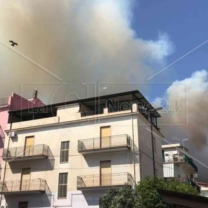 Vasto incendio a Trebisacce, le fiamme minacciano le case: abitanti nel panico