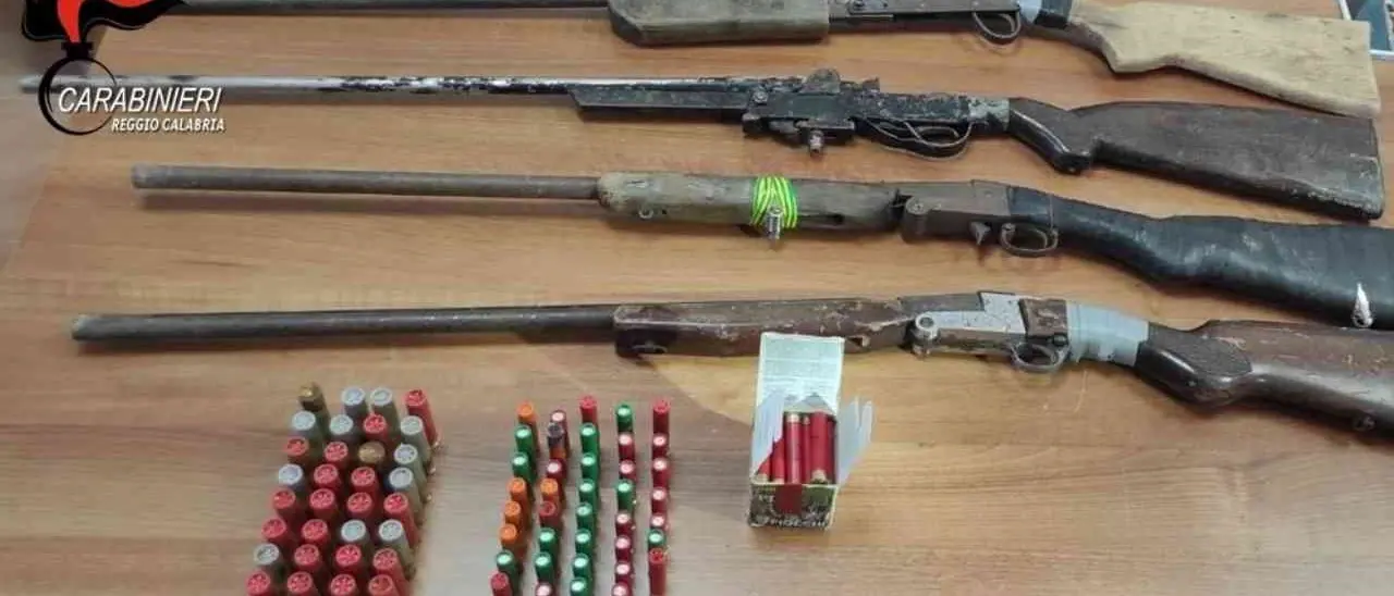 Africo, trovato un piccolo arsenale in un terreno: armi e munizioni erano nascoste in un anfratto