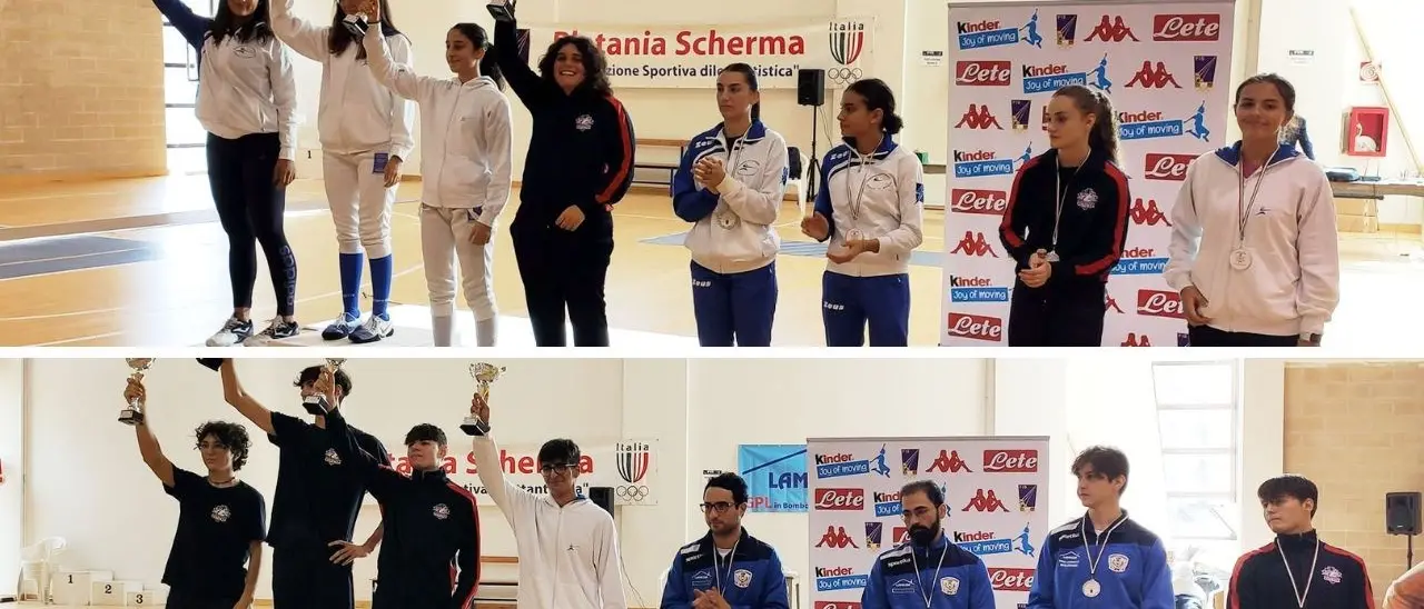 Pianopoli, gli atleti del Club Cosenza e dell’Accademia della Reggio Calabria dominano gli assoluti di spada