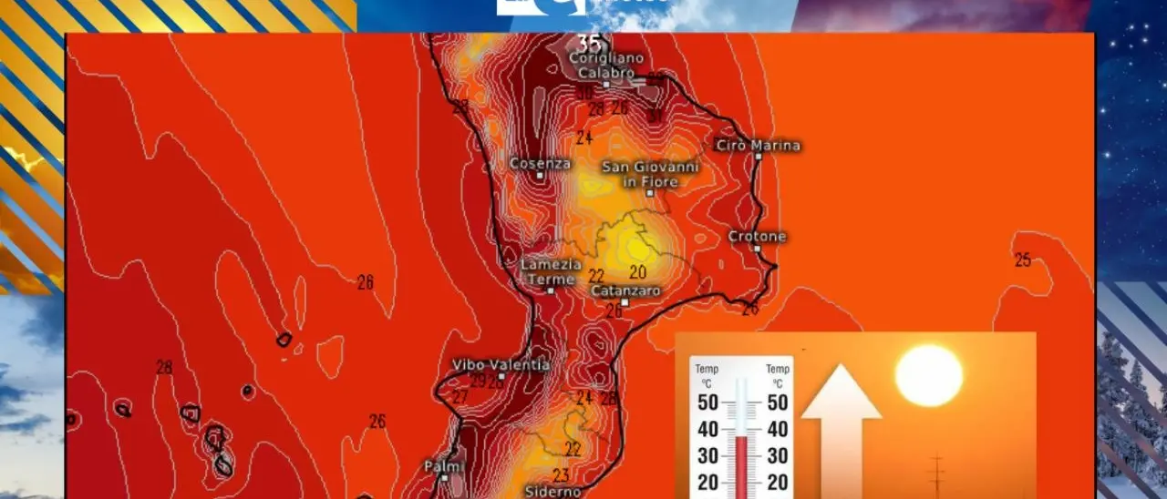 Temperature record in Calabria: oggi e domani il termometro sfiorerà i 33-34°C