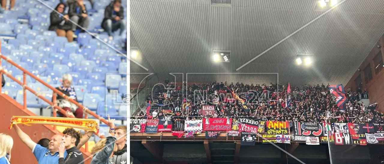 Cori e sfottò tra le due tifoserie prima di Sampdoria-Cosenza al Ferraris