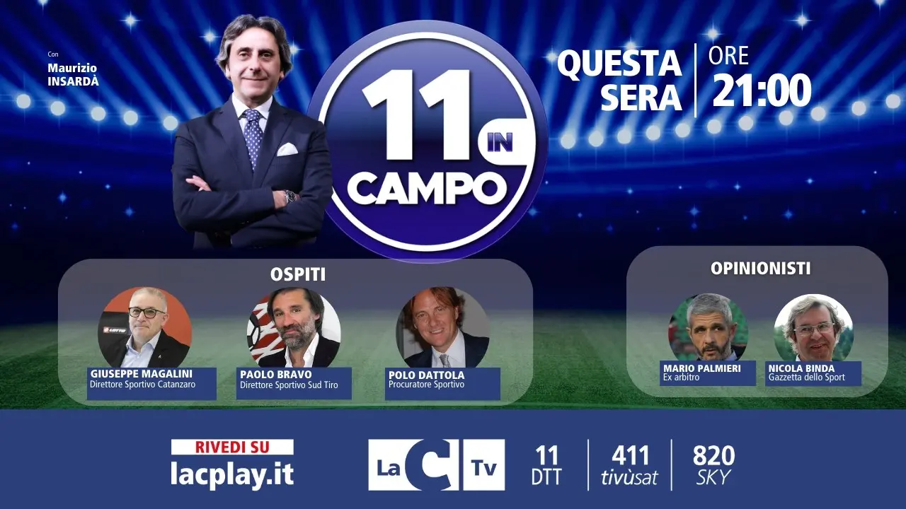 Giuseppe Magalini e Paolo Bravo tra gli ospiti della decima puntata di 11 in campo: appuntamento alle 21 su LaC Tv