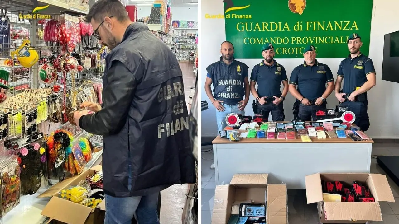 Prodotti contraffatti e accessori di Halloween non conformi, 50mila articoli sequestrati e 2 denunce nel Crotonese