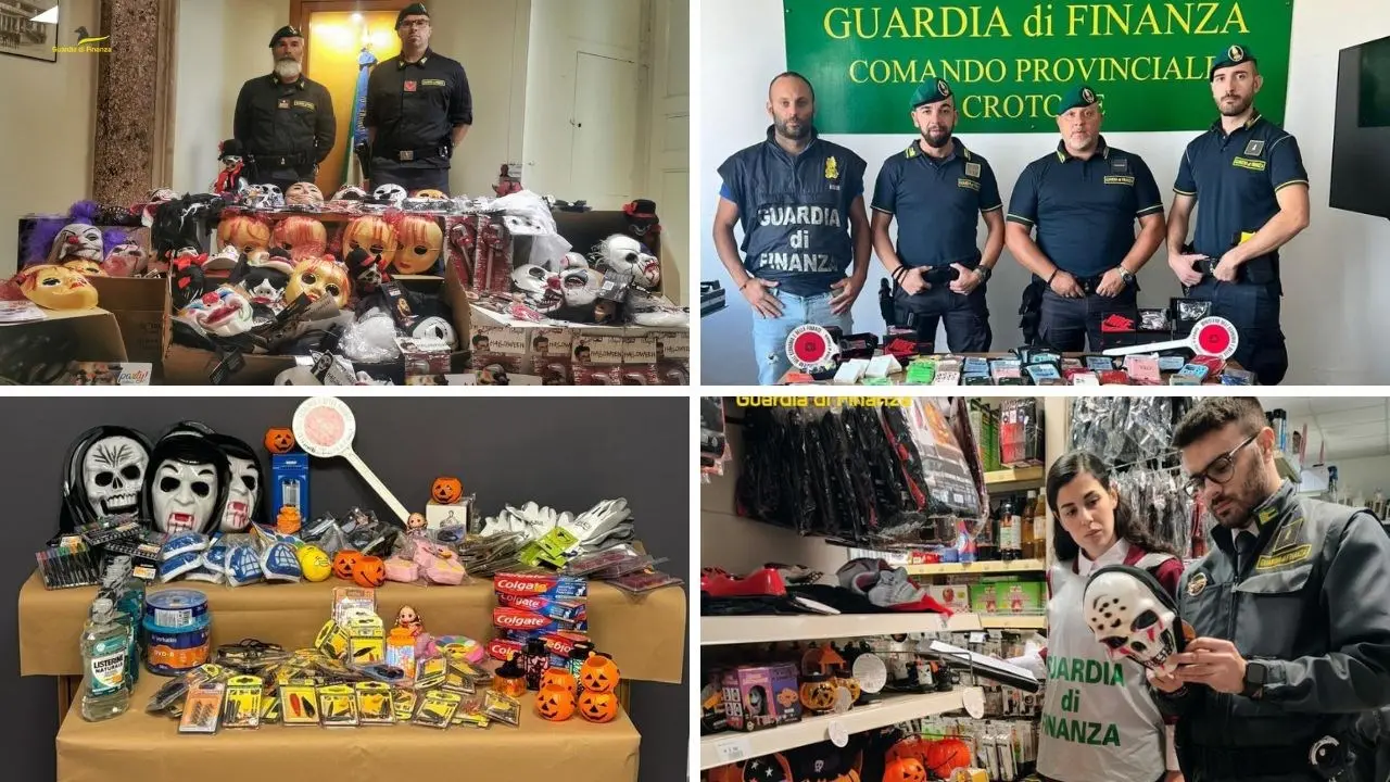 Accessori a tema Halloween non sicuri, sequestrati 3,6 milioni di prodotti in Italia: blitz anche a Crotone