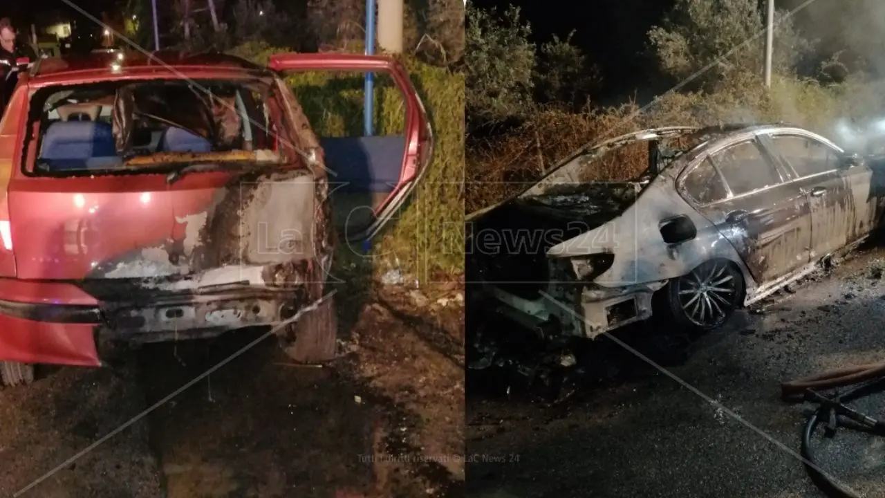 Escalation criminale a Corigliano Rossano, in fiamme due auto di un imprenditore: avviate le indagini