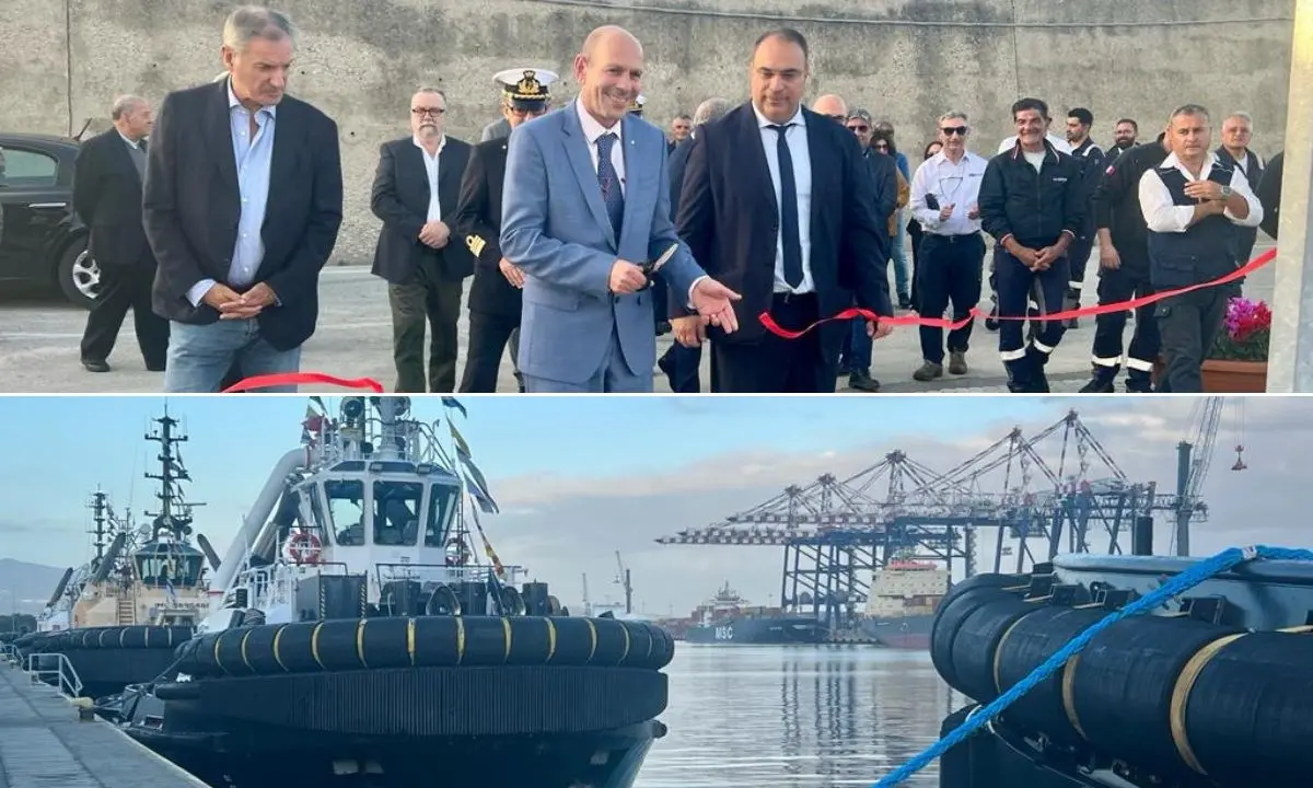 Porto di Gioia Tauro, inaugurata la banchina per rimorchiatori. Agostinelli: «Mancava da 25 anni»