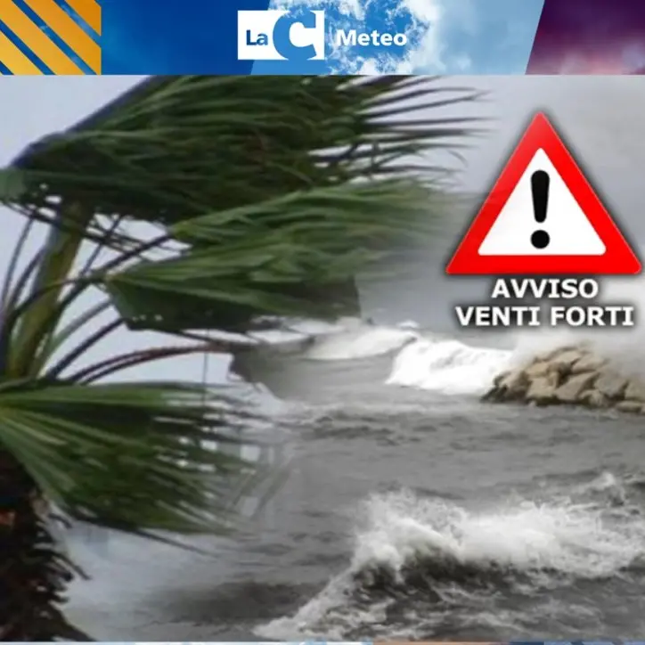 Forti venti di burrasca sulla Calabria: attese oggi raffiche anche oltre i 100 chilometri orari